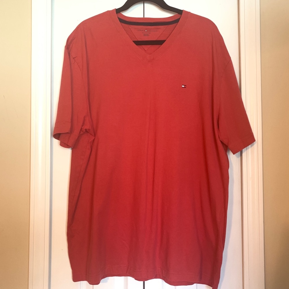 Tommy Hilfiger v-neck short sleeves orange t-shirt